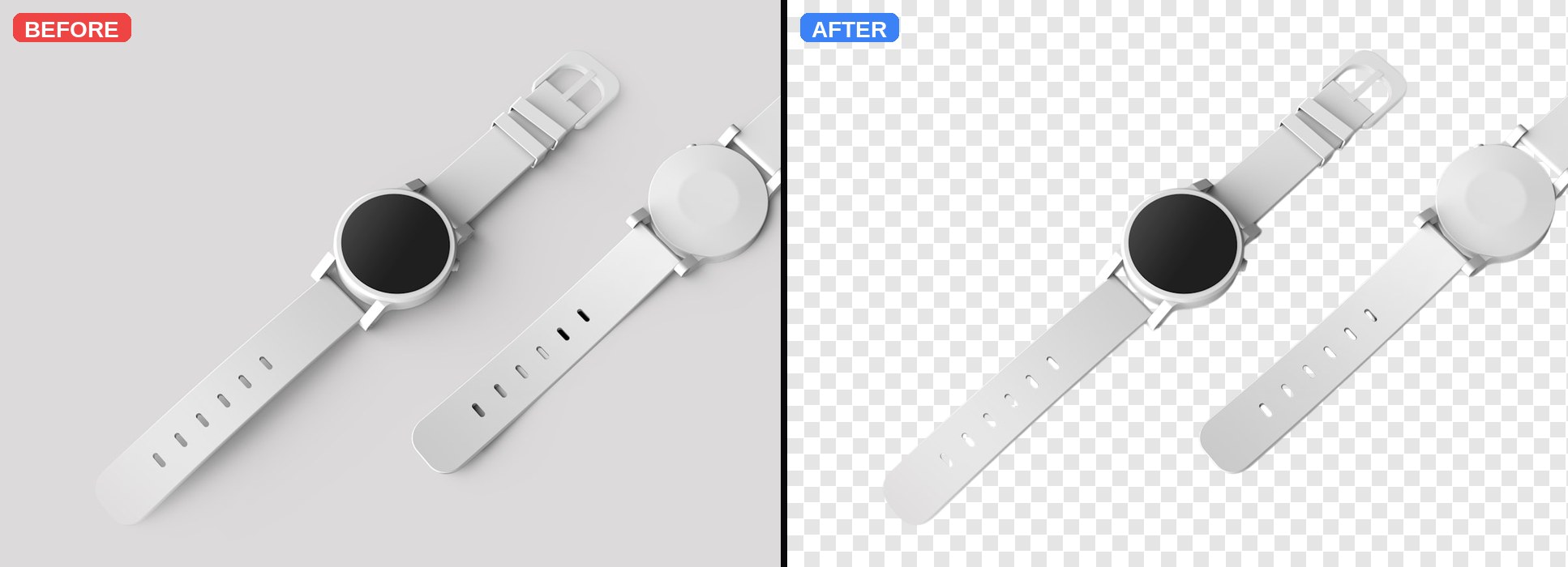 Product — before and after background removal
